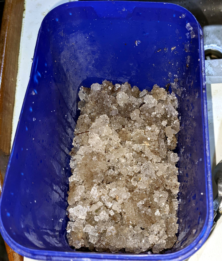 Suspected salt from bilge